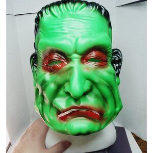 Halloween Mask Frankenstein Monster Green Rubber Vintage New With Tags